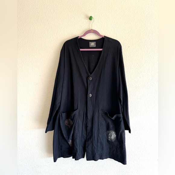 BLUE FISH Lagenlook  Airy Cotton Tie-Back Tunic Top Cover Pockets - Picture 2 of 12